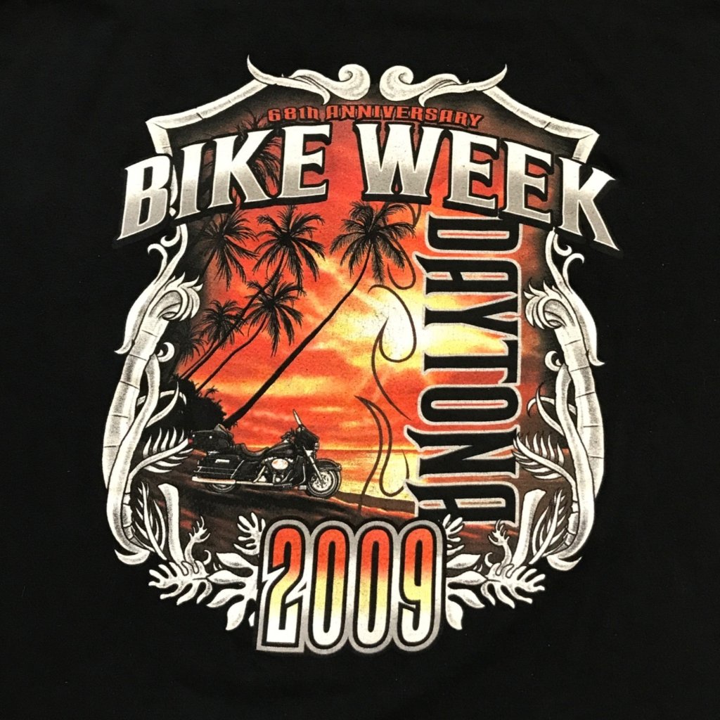 Vintage Daytona Beach Bike Week Black Tshirt 68th Anniversary 2009 Russell 2xl